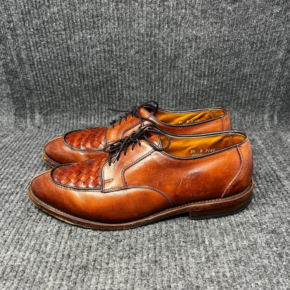 Allen Edmonds Hersey Woven Split Toe Brown Leather Oxfords Dress Shoes Mens 8.5D - Picture 3 of 9